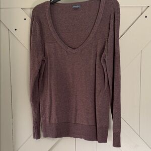 Eddie Bauer Brown Knit Sweater Top